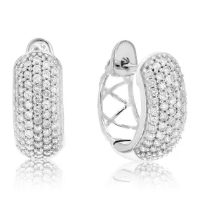 1/2 cttw Composite Diamond Hoop Earrings in .925 Sterling Silver