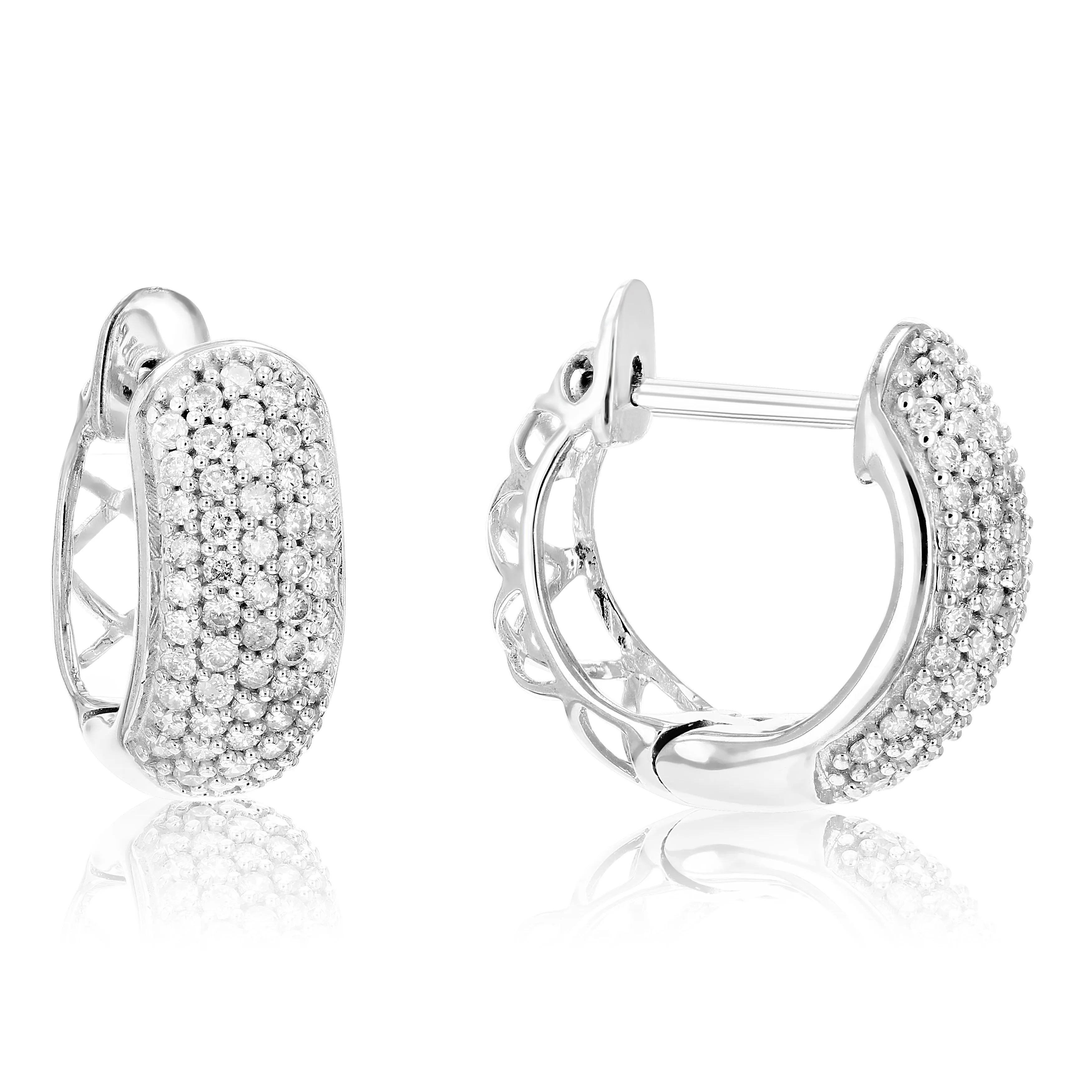 1/2 cttw Composite Diamond Hoop Earrings in .925 Sterling Silver