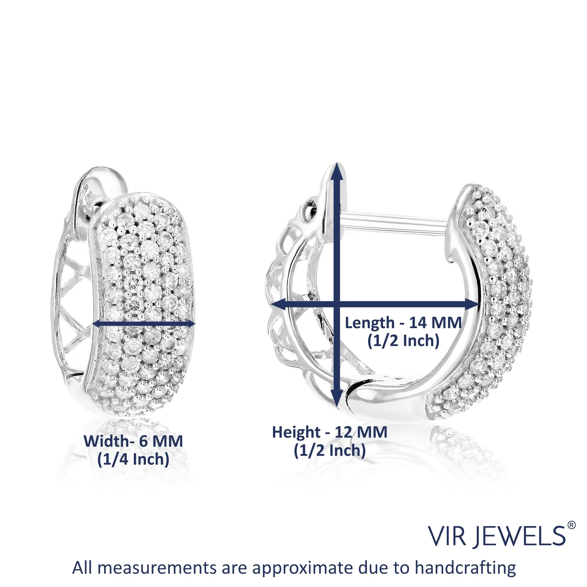 1/2 cttw Composite Diamond Hoop Earrings in .925 Sterling Silver