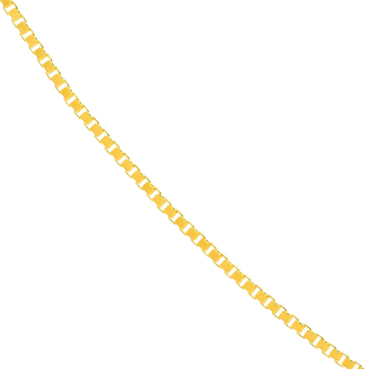 14K Yellow Gold and White Gold 0.55mm Box Chain Necklaces with Lobster Lock