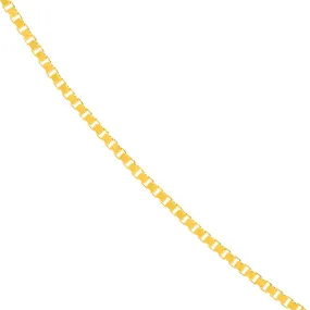 14K Yellow Gold and White Gold 0.55mm Box Chain Necklaces with Lobster Lock
