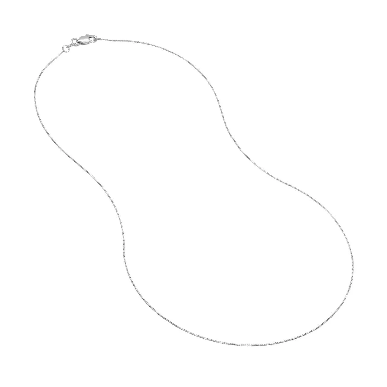 14K Yellow Gold and White Gold 0.55mm Box Chain Necklaces with Lobster Lock