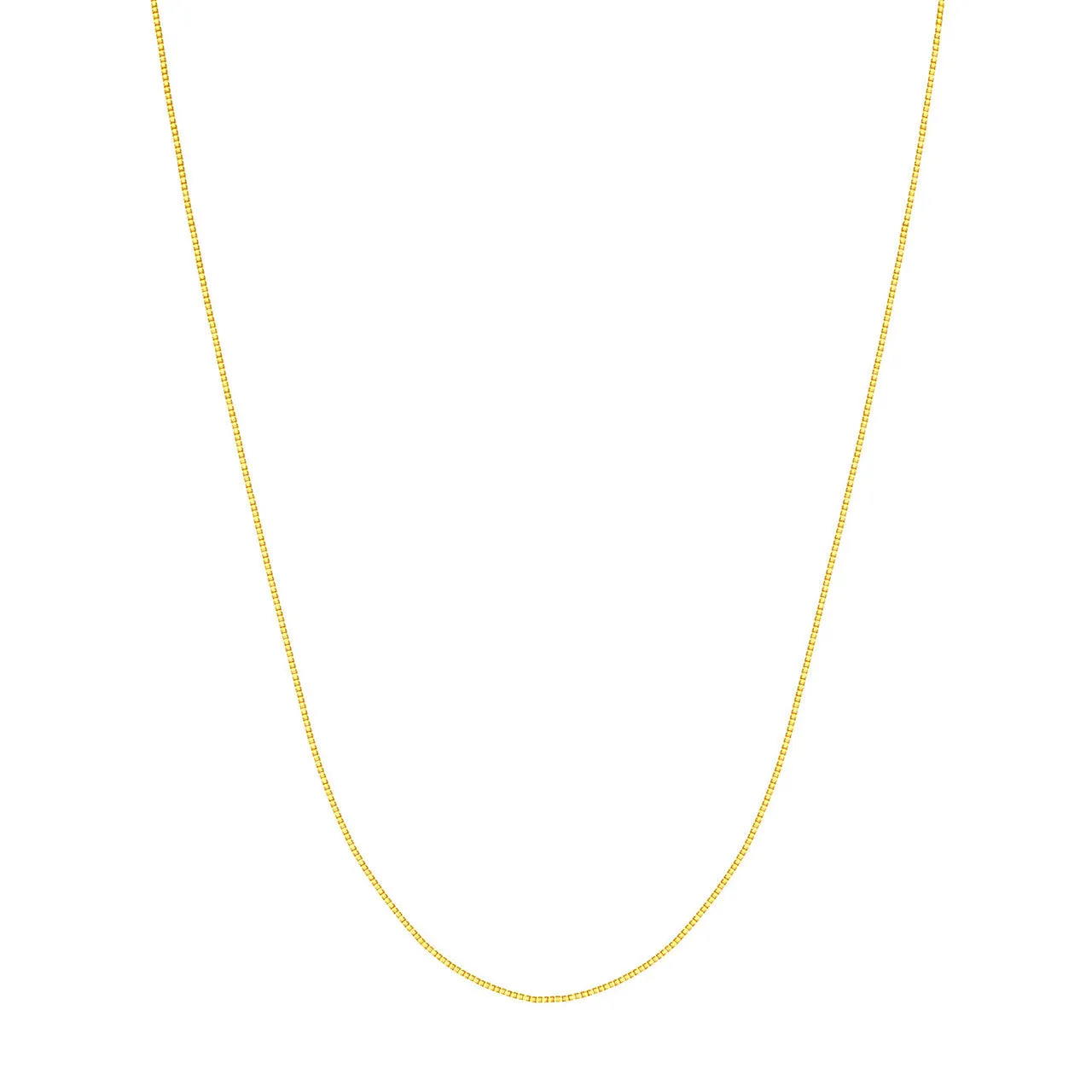 14K Yellow Gold and White Gold 0.55mm Box Chain Necklaces with Lobster Lock