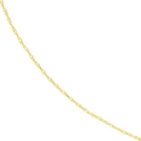 14K Yellow Gold and White Gold 0.65mm Pendant Rope Chain Necklaces with Spring Ring