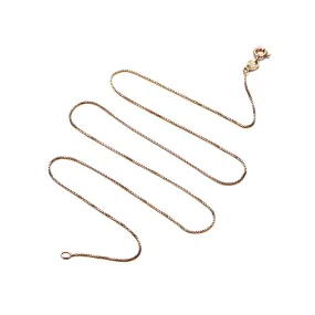 18ct Rose Gold Plated Sterling Silver .7mm Sturdy Thin Box Chain Necklace Nickel Free Made in Italy 36" inch 17.0 Inches