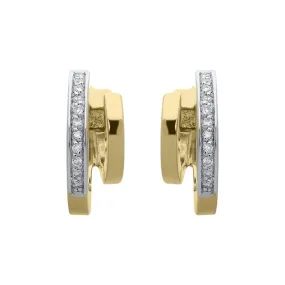 18ct Yellow Gold .12ct Diamond Shaped Hoop Earrings