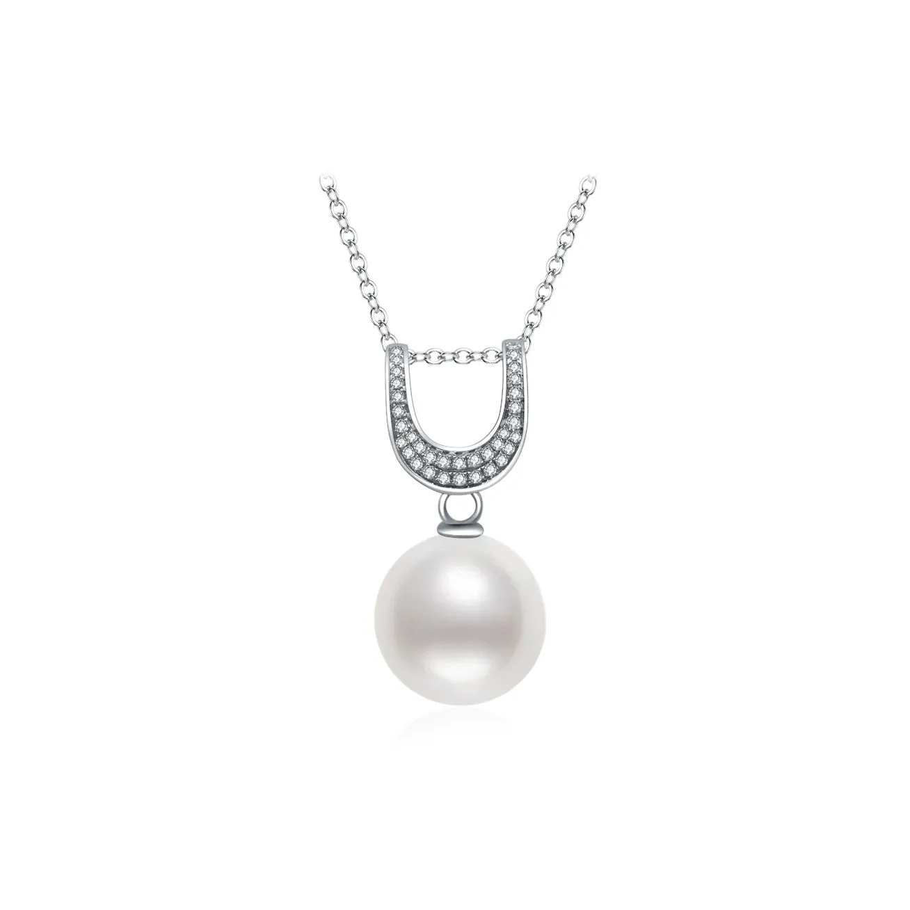 18K Solid Gold Diamond Australian White South Sea Pearl Necklace KN00133
