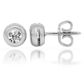 18K White Solid Gold Diamond Solitaire  Stud Earrings 0.50 Ctw