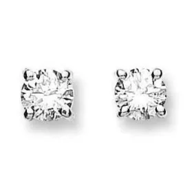 18K White/Yellow Gold 0.50 Carat Solitaire Diamond Stud Earrings H/Si