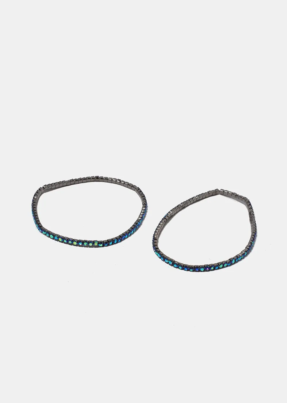 2 Piece Colored Rhinestone Bracelets