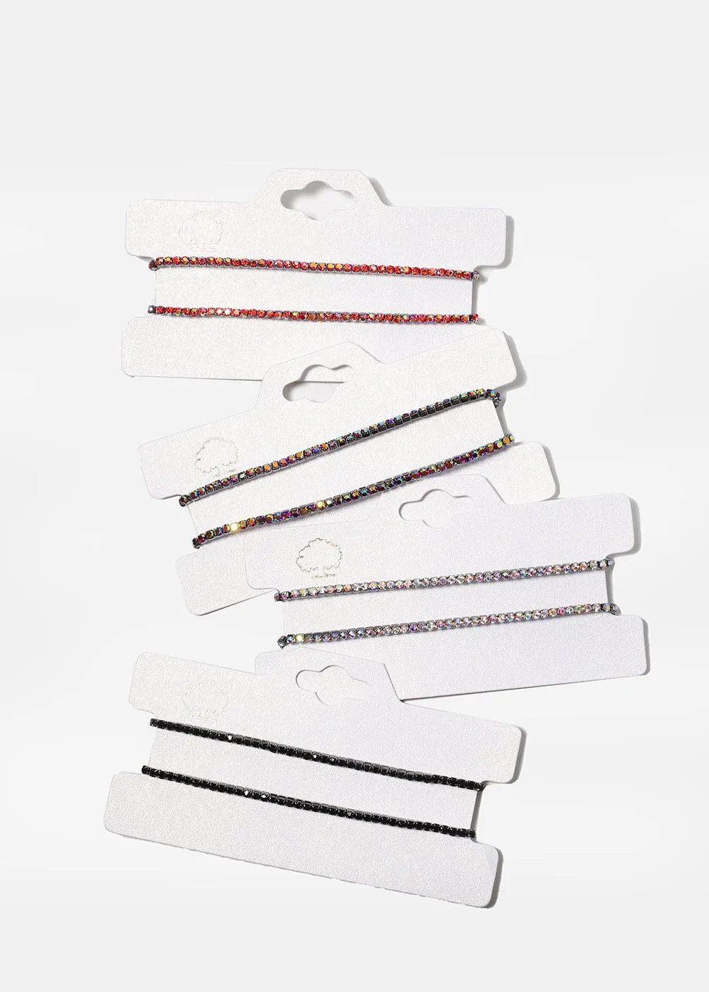 2 Piece Colored Rhinestone Bracelets