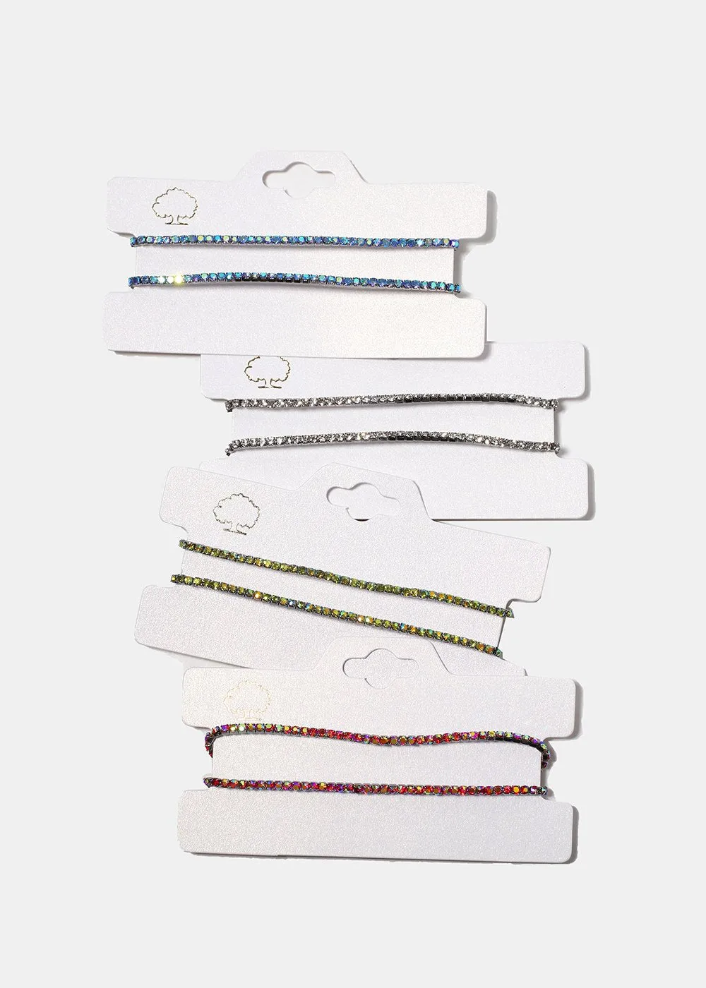 2 Piece Colored Rhinestone Bracelets