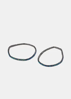 2 Piece Colored Rhinestone Bracelets