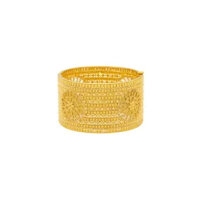 22K Yellow Gold Rising Sun Cuff Bangle