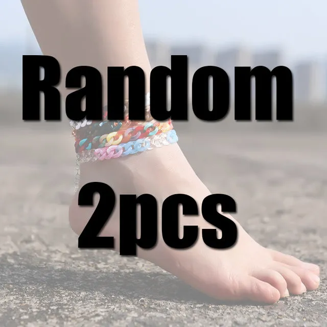2Pcs/Lot Summer Acrylic Anklets for Women
