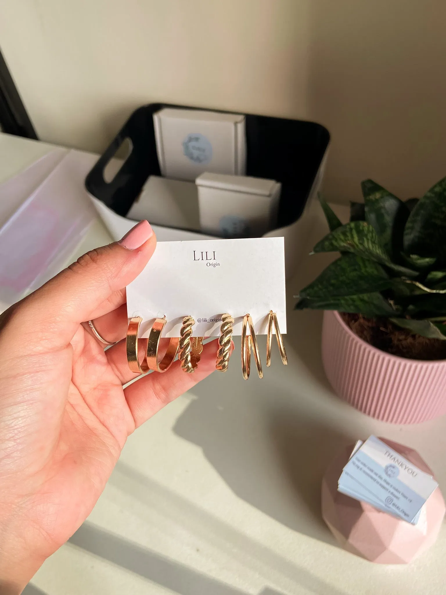 3 pairs Minimal Hoop Earrings