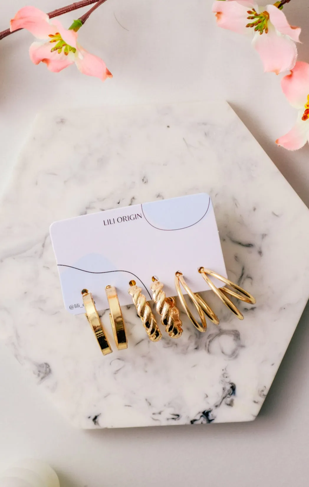 3 pairs Minimal Hoop Earrings