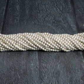 3mm Sterling Silver Plated Copper Brushed Rounds 8 inch 66 beads