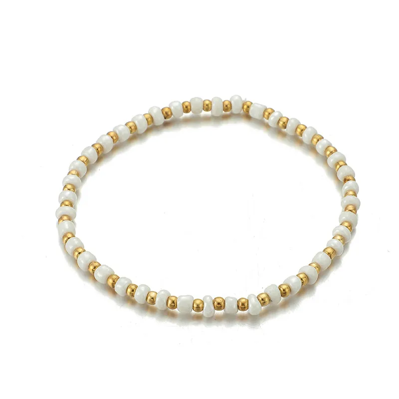 3pcs/sets Clear Crystal Stone Tassel Anklets for Women