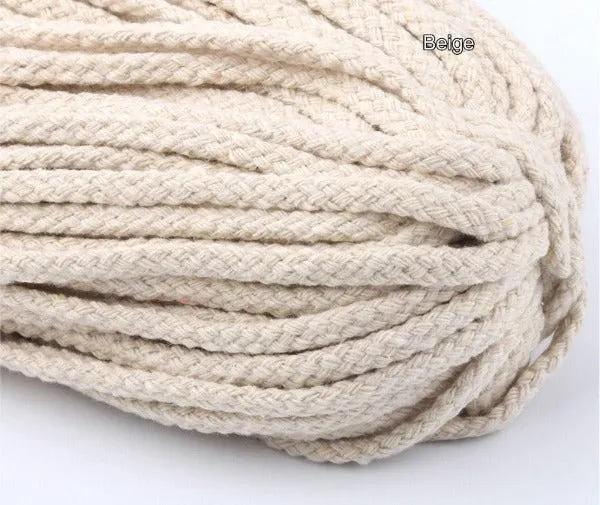 5MM braided cotton cord, Cotton Rope, Macrame Beading Artisan String