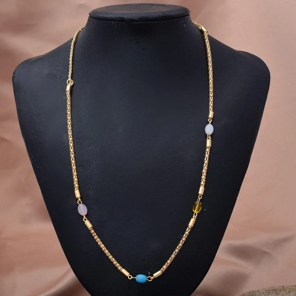 60cm Gold Color Necklaces For Women/Girl Gold Color Initial Pendant