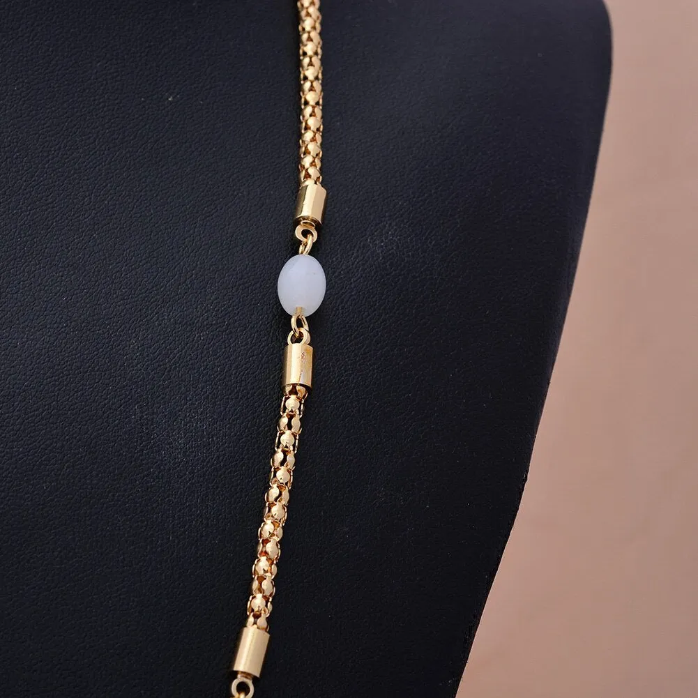 60cm Gold Color Necklaces For Women/Girl Gold Color Initial Pendant