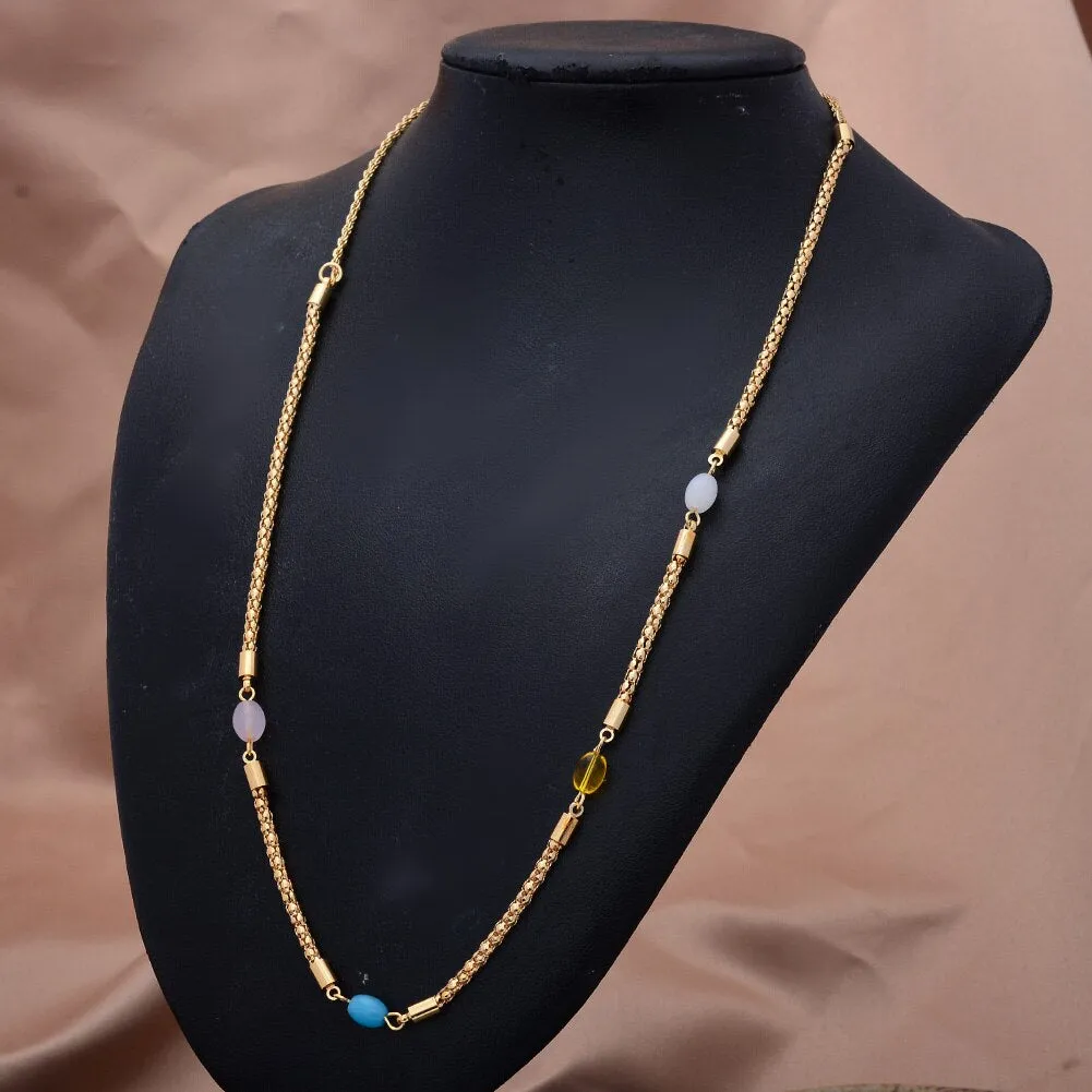 60cm Gold Color Necklaces For Women/Girl Gold Color Initial Pendant
