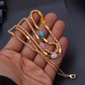 60cm Gold Color Necklaces For Women/Girl Gold Color Initial Pendant