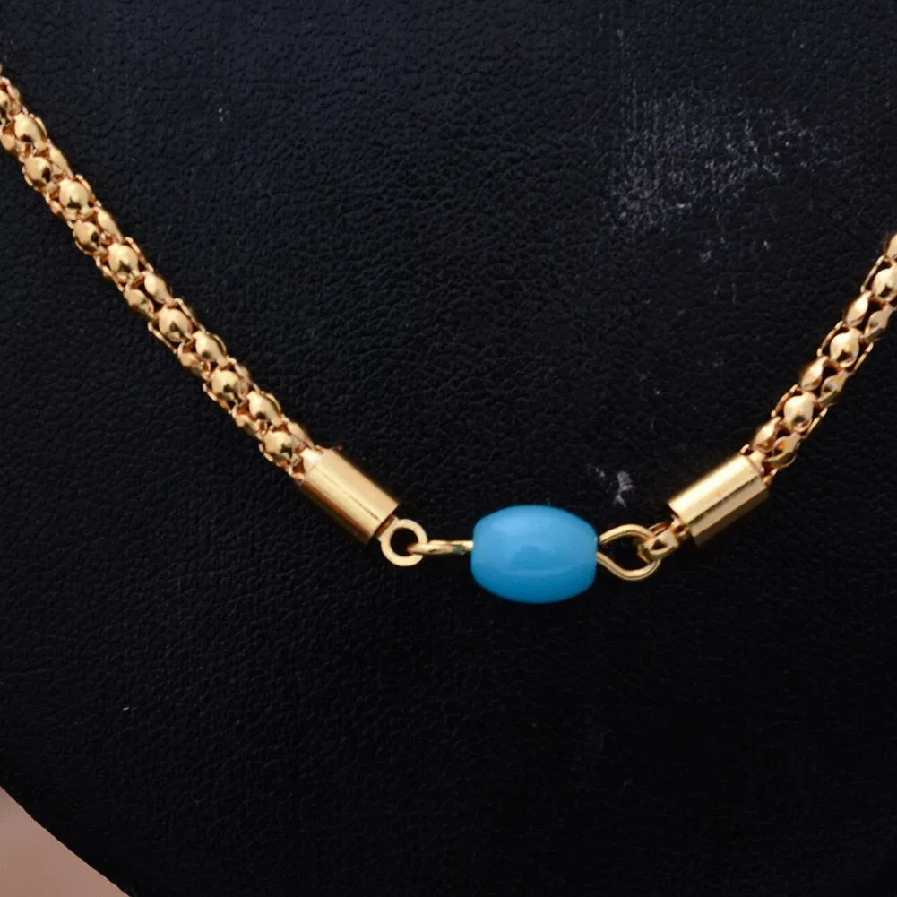 60cm Gold Color Necklaces For Women/Girl Gold Color Initial Pendant