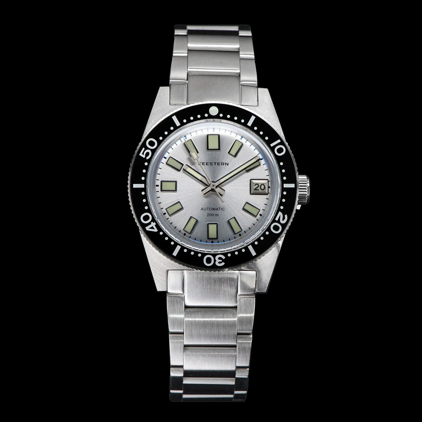 62MAS Diving Watch Men Automatic NH35 Movement Mechanical Wristwatch Luminous Sapphire Glass Bracelet with FKM Rubber