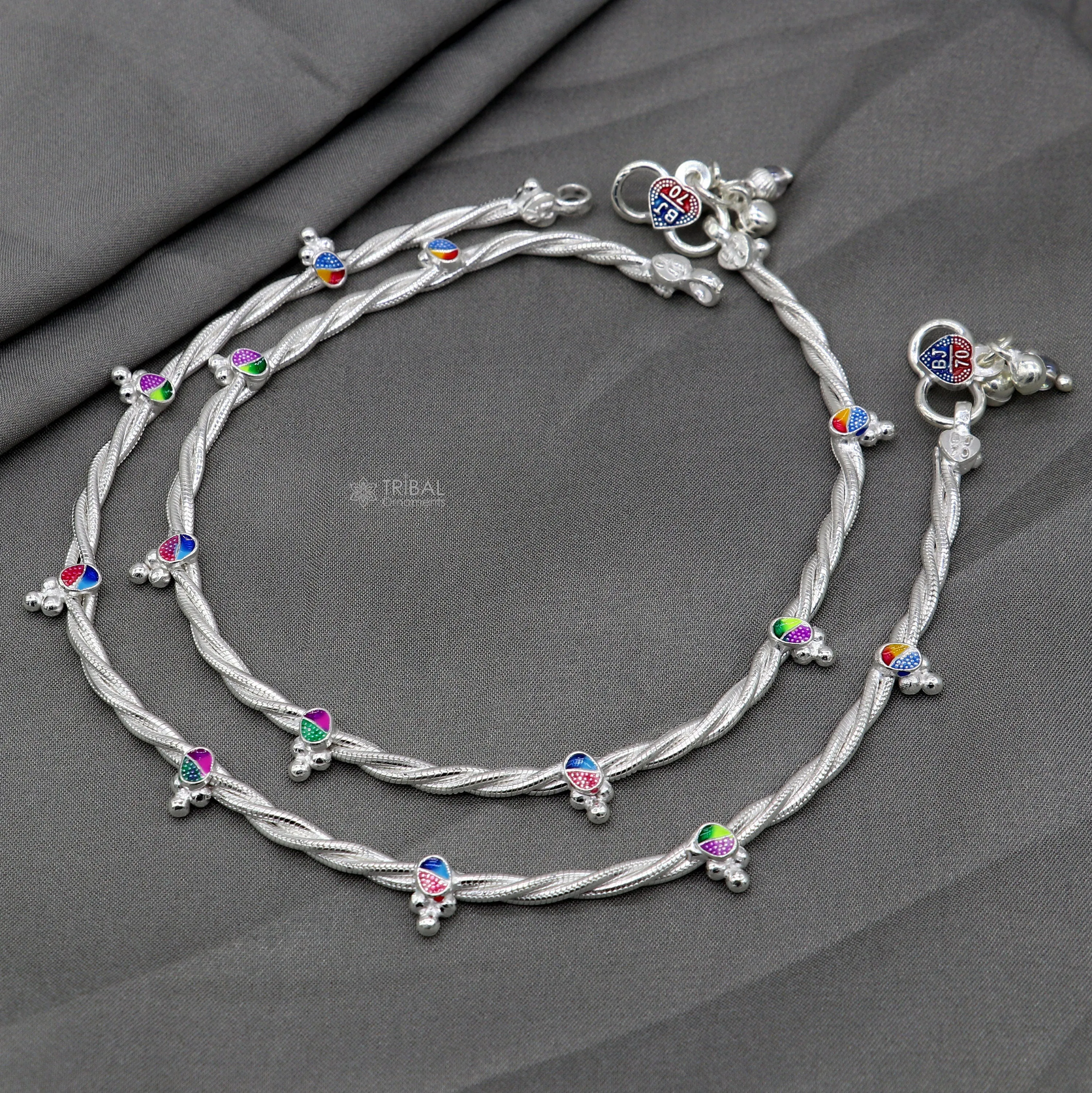 925 sterling silver handmade stylish twisted design anklets amazing Ankle bracelet for gifting belly dance jewelry ank637