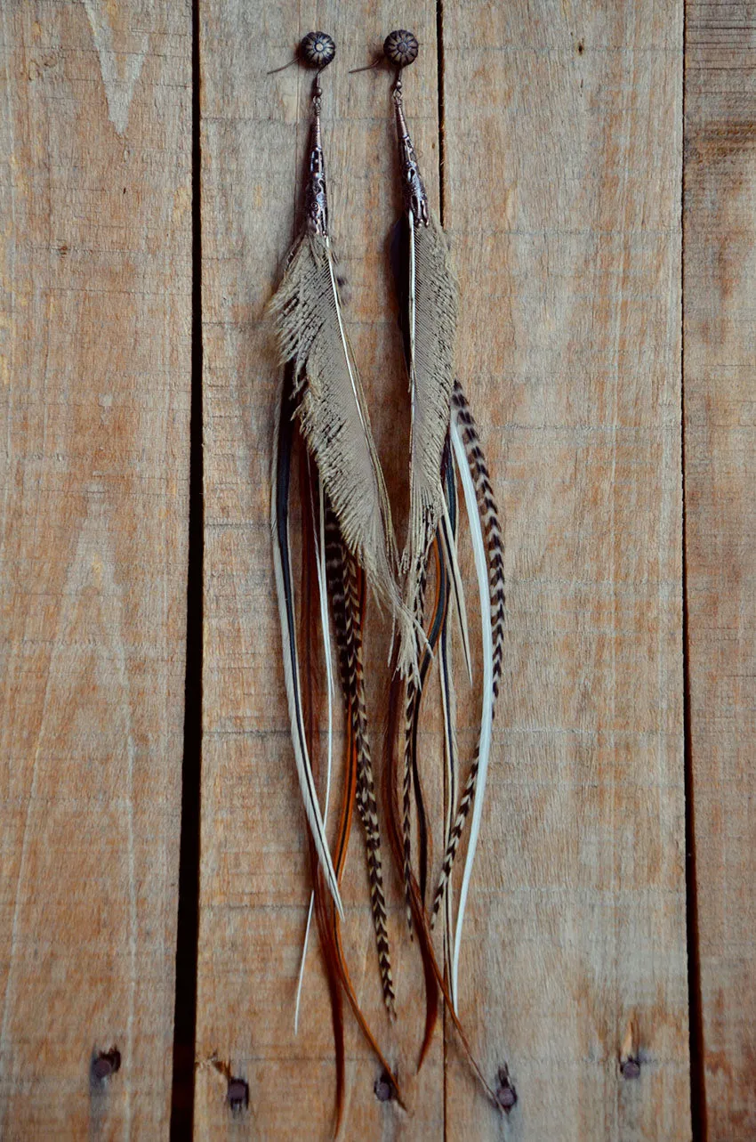 Across The Universe Feather Earrings