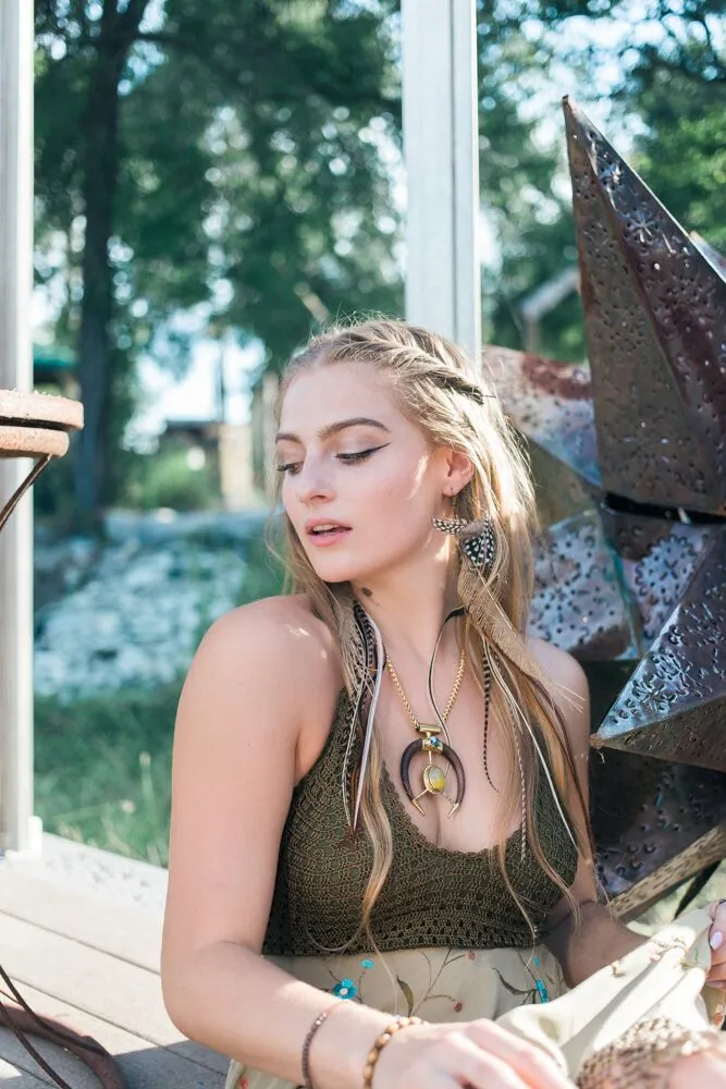 Across The Universe Feather Earrings