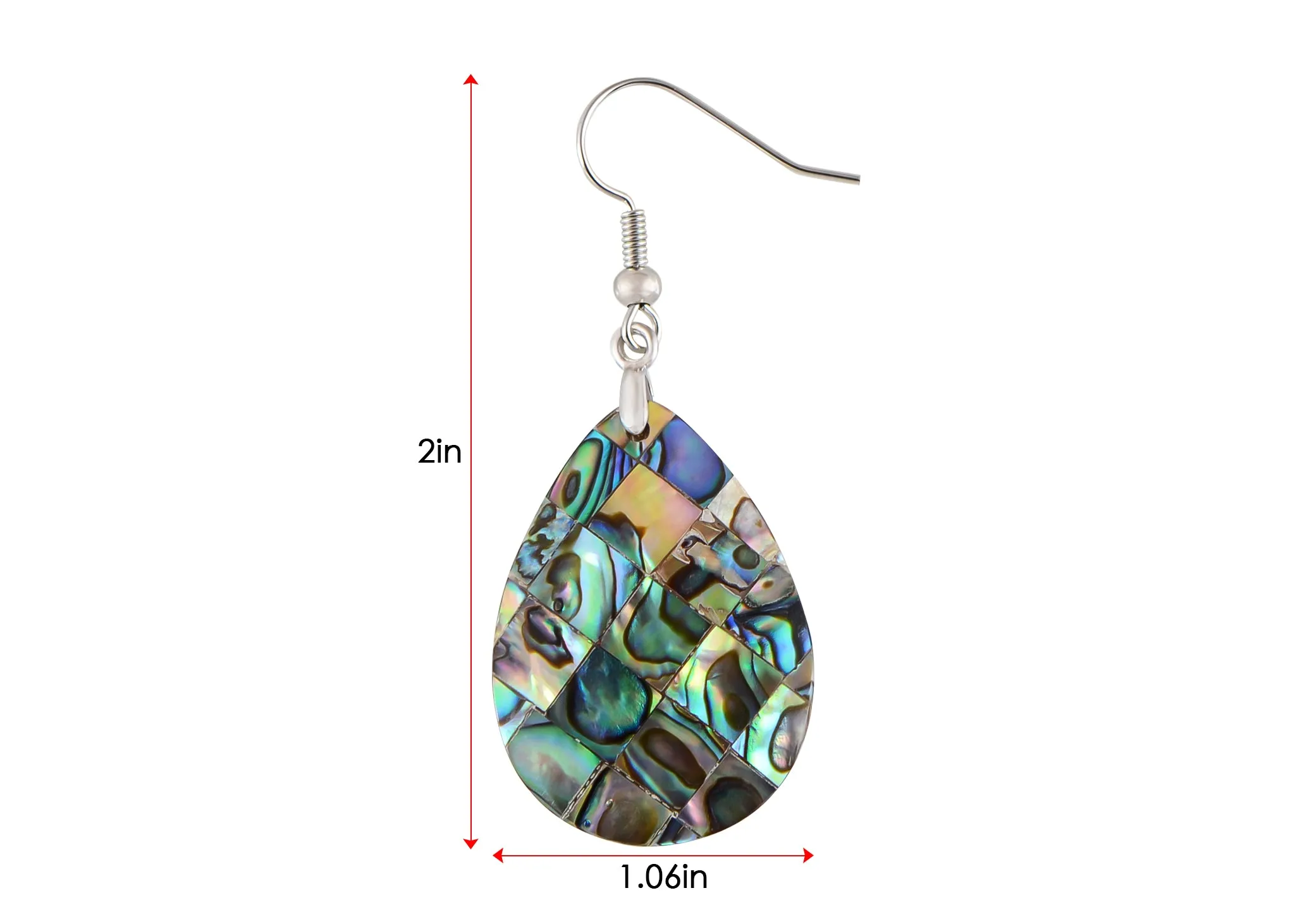 Alilang Mosaic Harmony Natural Abalone Shell Handmade Dangle Earrings Shell Jewelry