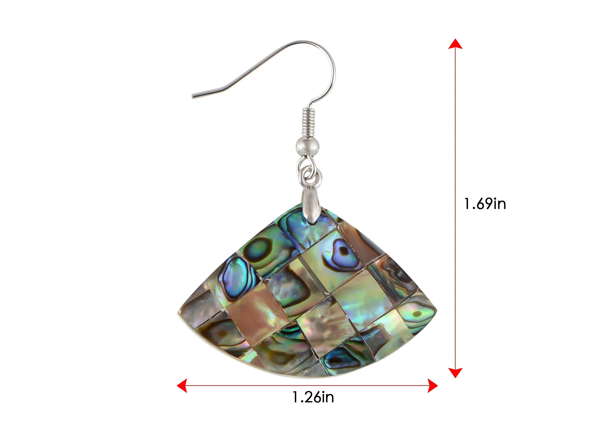Alilang Mosaic Harmony Natural Abalone Shell Handmade Dangle Earrings Shell Jewelry