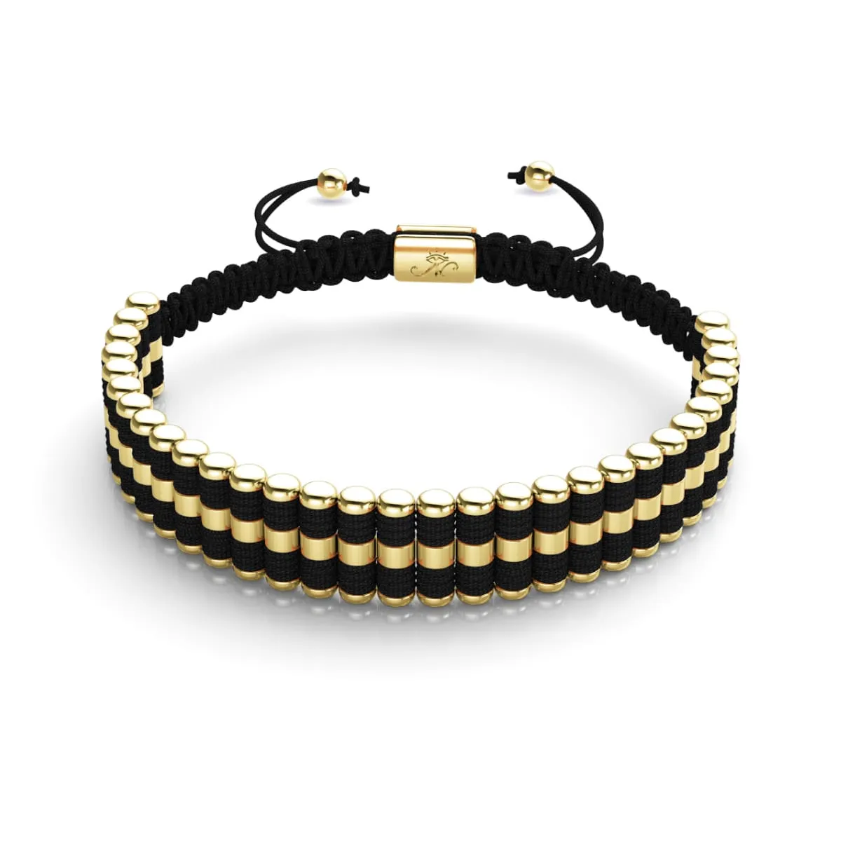 Amici | 18k Gold | Black | Macrame Bracelet