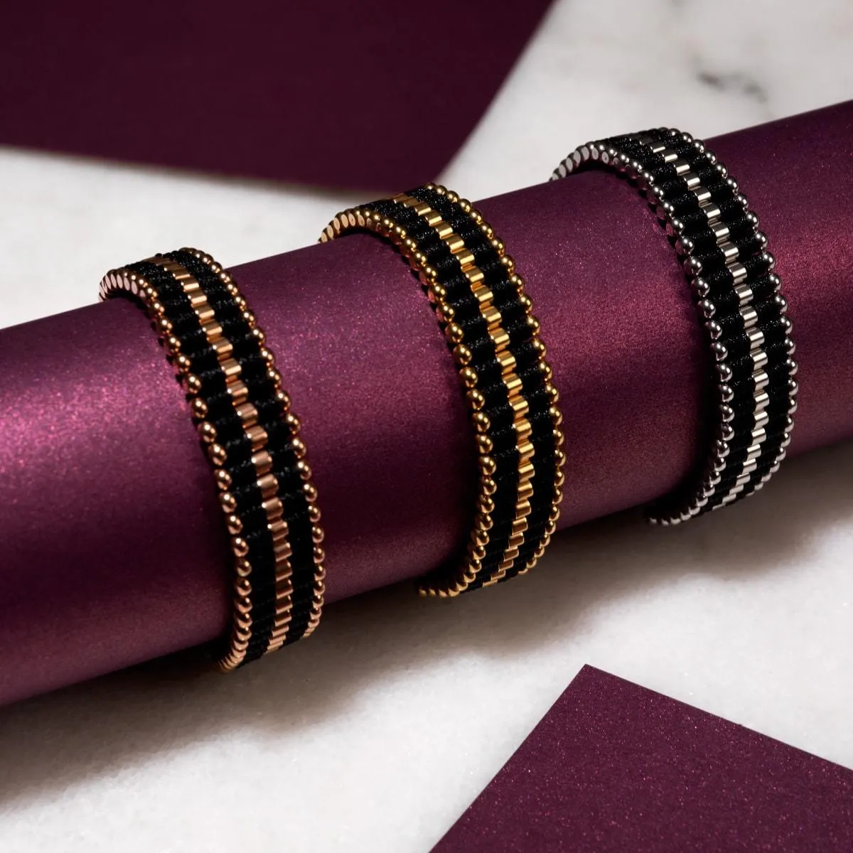 Amici | 18k Gold | Black | Macrame Bracelet