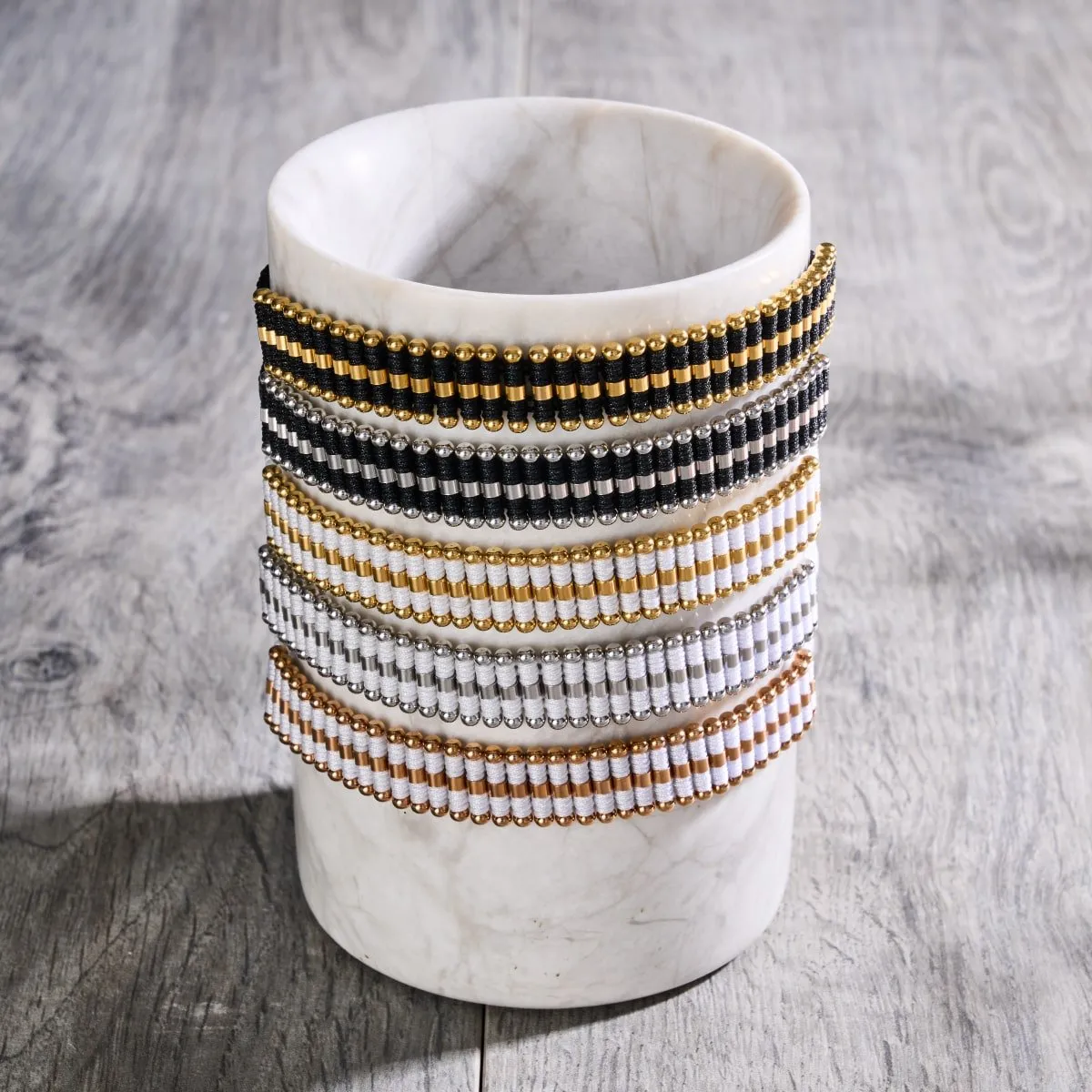 Amici | 18k Gold | Black | Macrame Bracelet