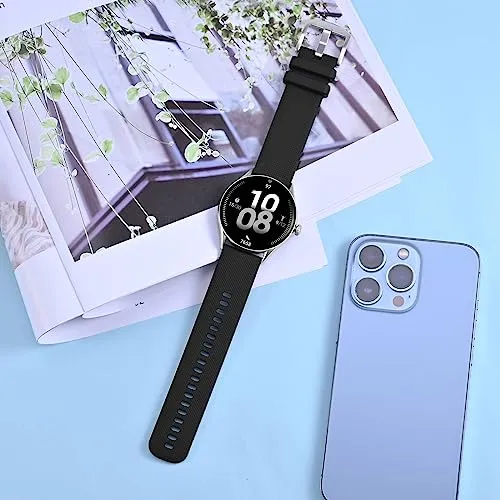 Anbeer Silicone Watch Band 20mm Quick Release Rubber Watch Straps for Men Women,Black Stainless Steel Buckle