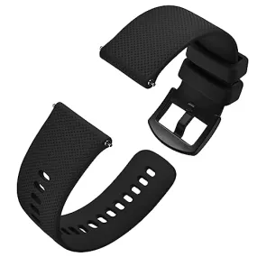 Anbeer Silicone Watch Band 20mm Quick Release Rubber Watch Straps for Men Women,Black Stainless Steel Buckle
