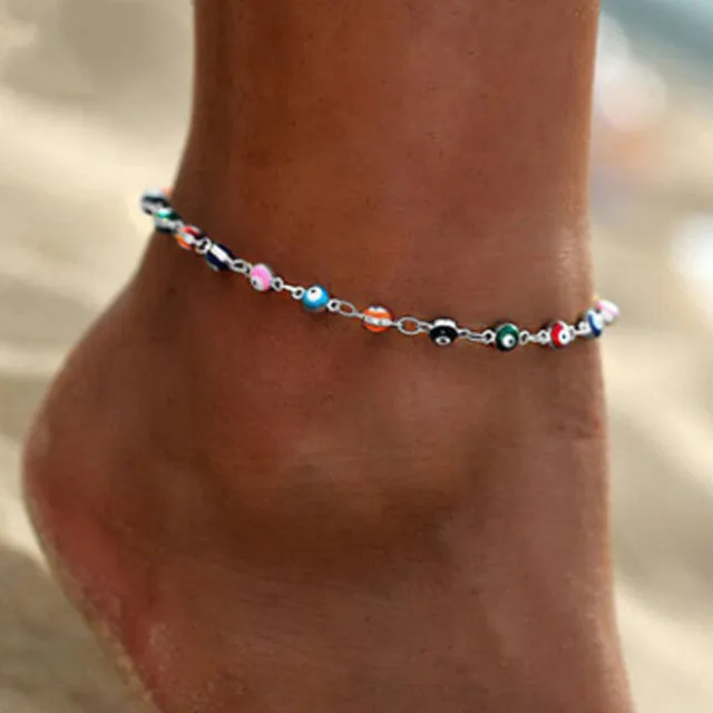 anklets with metal butterfly and rhinestone design