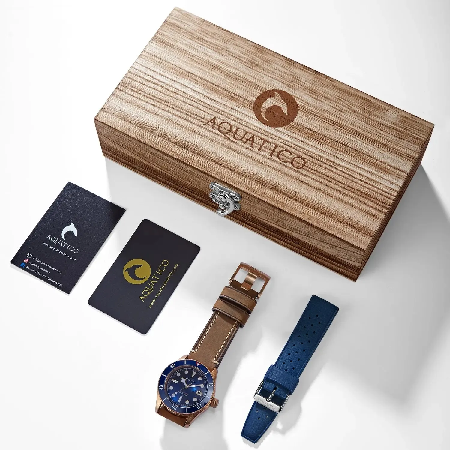 Aquatico Bronze Sea Star Blue Dial Watch (Ceramic Bezel)