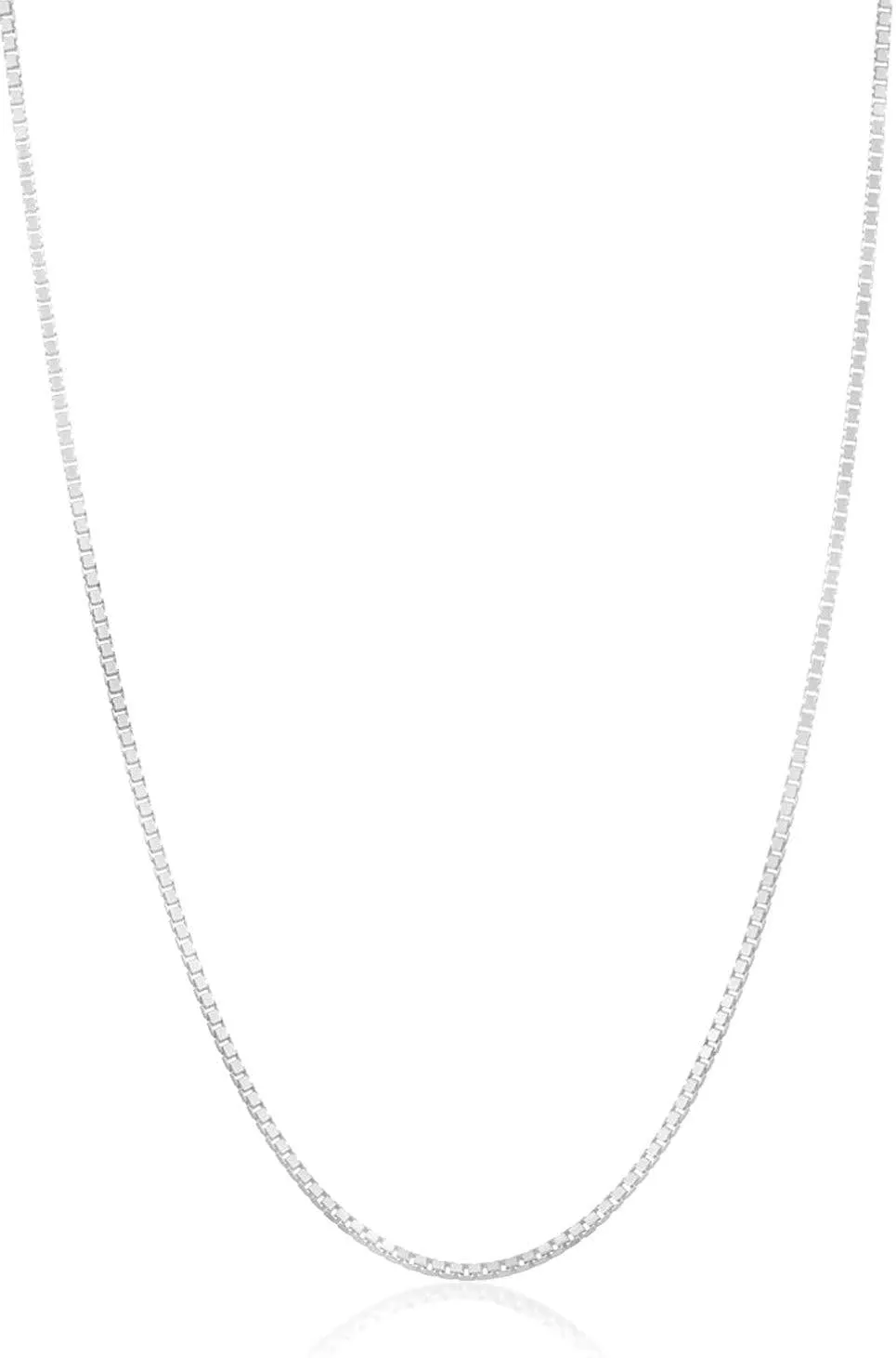 Authentic Solid Sterling Silver Box Chain Necklace 1MM - 3MM, Thin & Strong, Box Chain Sterling Silver, Silver Necklace for Men & Women, Made In Italy, Next Level Jewelry 16.0 Inches 1.5MM