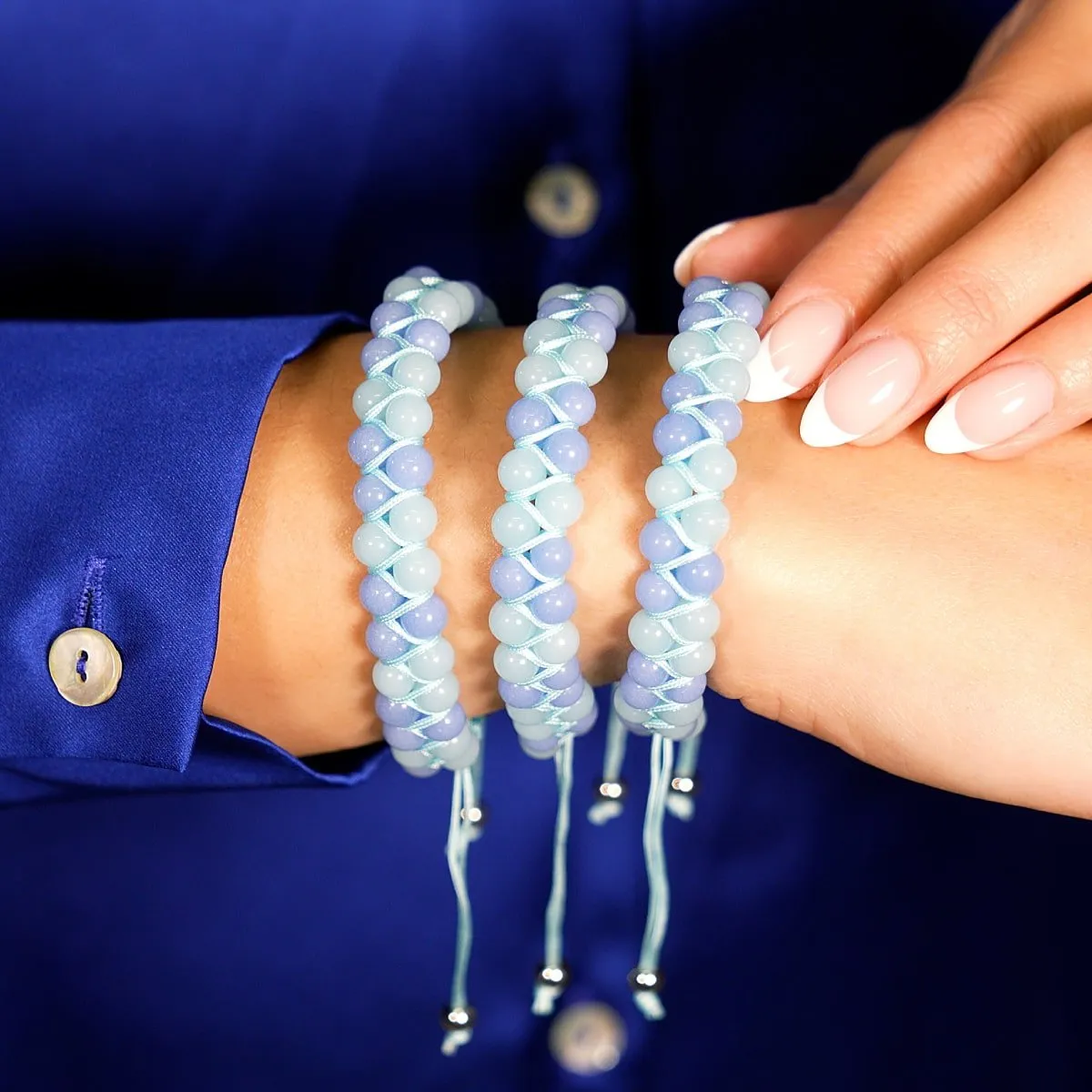 Azure x Ultramarine | Lumos Ceramic | Vitality Macrame Bracelet