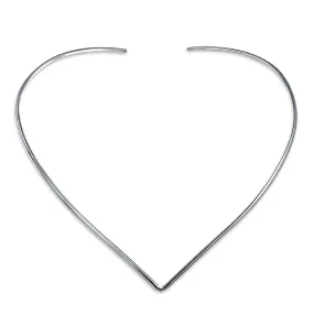 Basic V Shape Slider Choker Necklace Sterling Silver Add Pendant 2-3MM