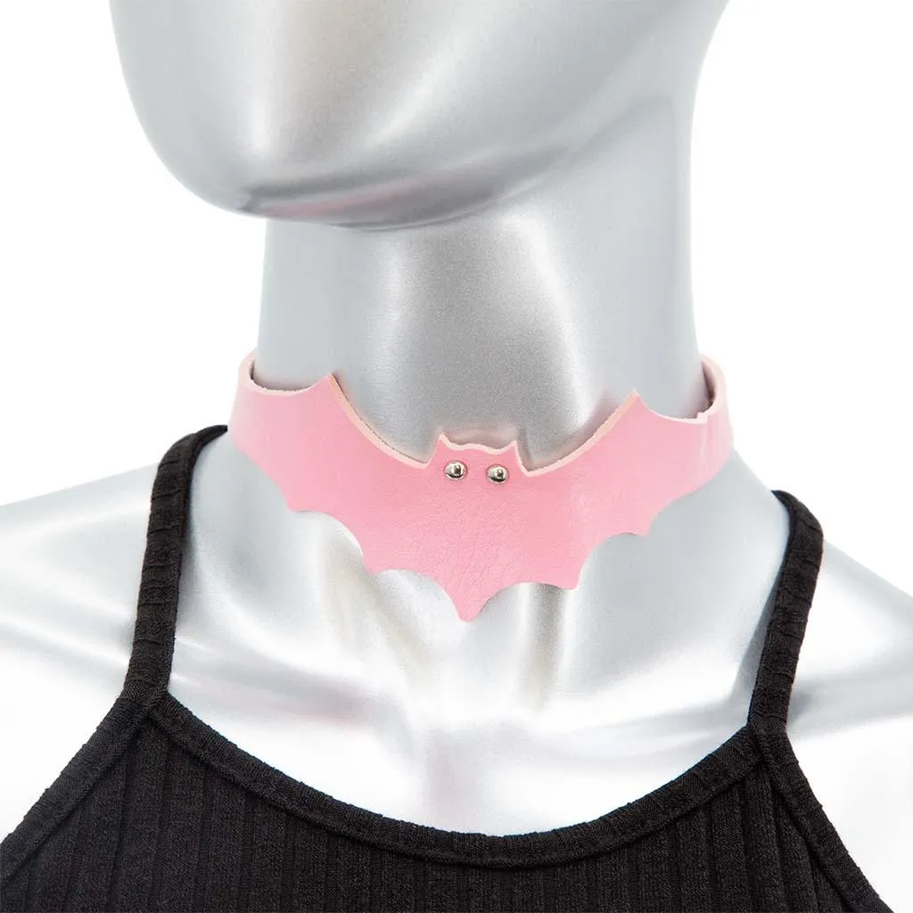 Bat Shaped Vegan Leather Choker