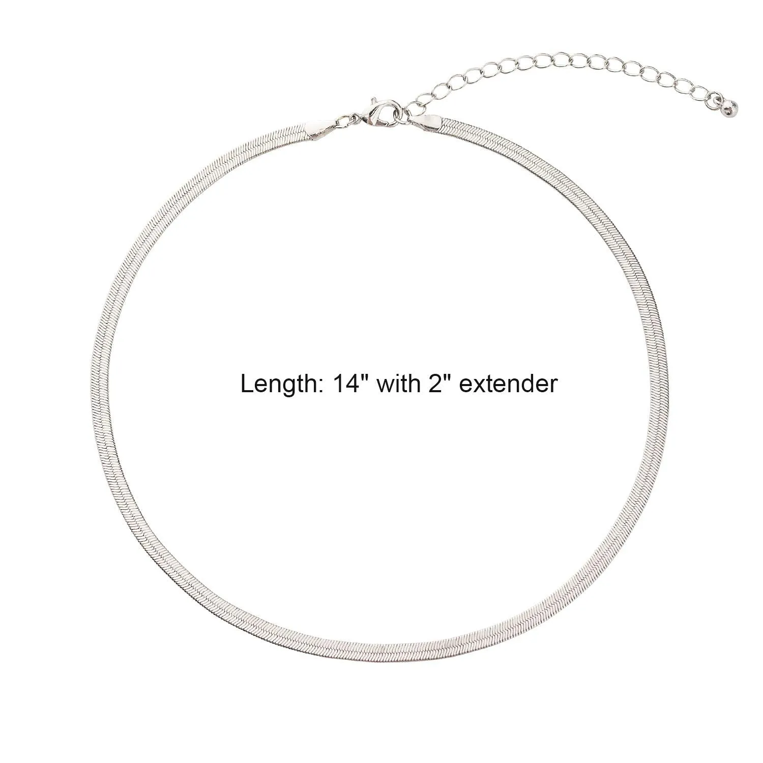 BaubleStar Link Layered Necklace Gold Layering Paperclip Chain Choker for Women 2 Layers Silver