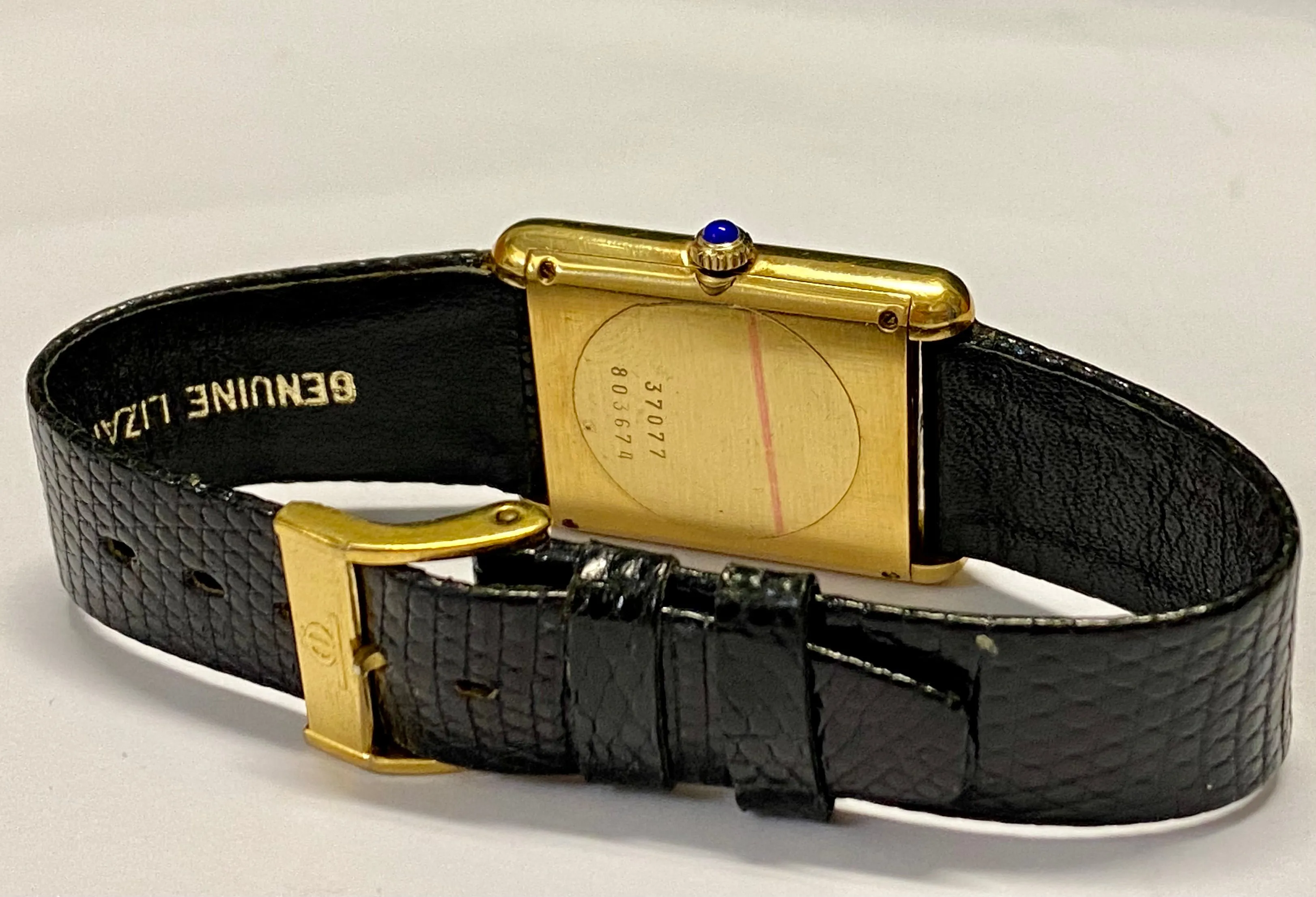 BAUME & MERCIER Beautiful 18K YG Tank Style w/ Black Dial Watch - $16K APR w/COA