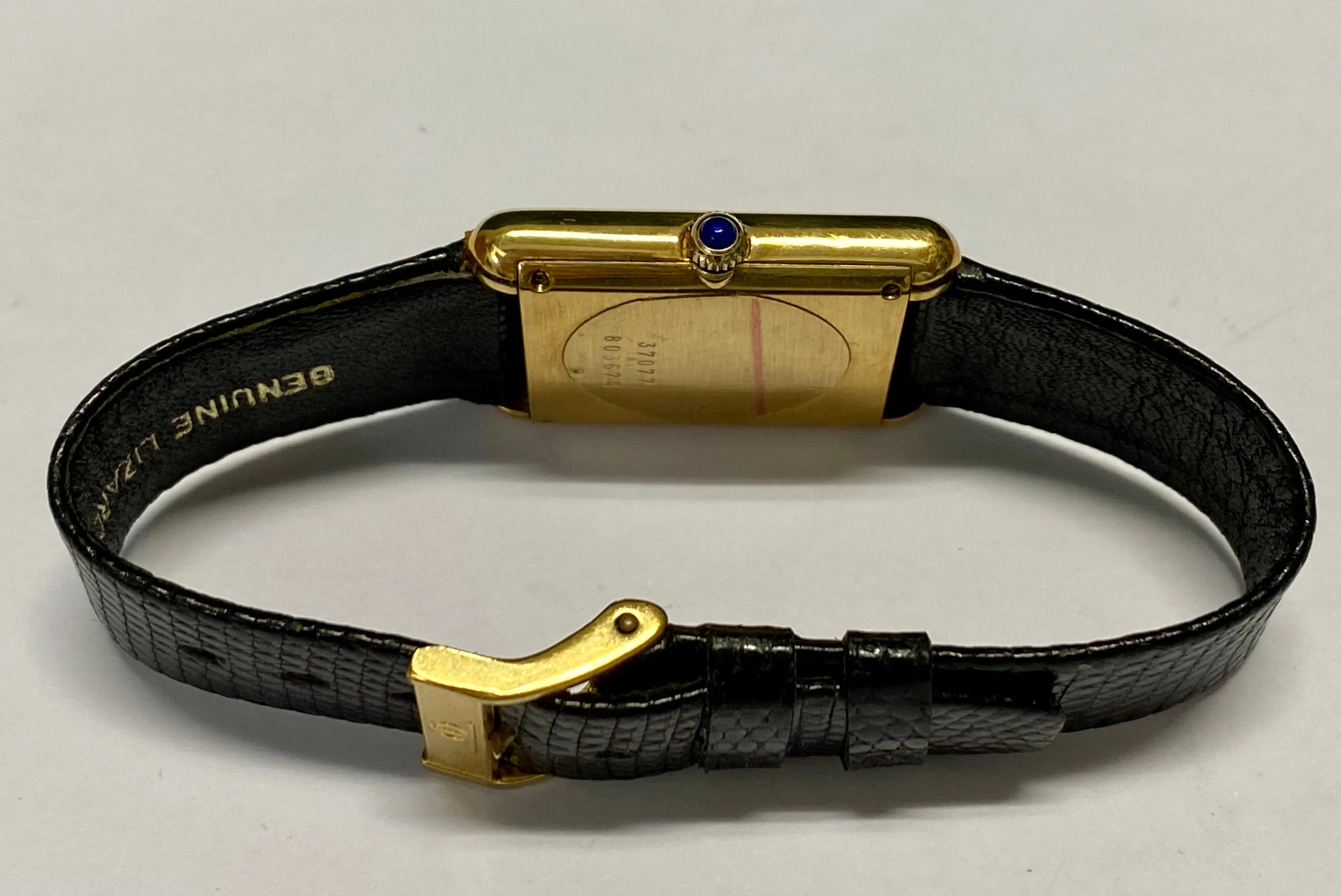 BAUME & MERCIER Beautiful 18K YG Tank Style w/ Black Dial Watch - $16K APR w/COA