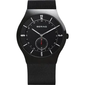 Bering Classic Brushed Black Mesh Watch